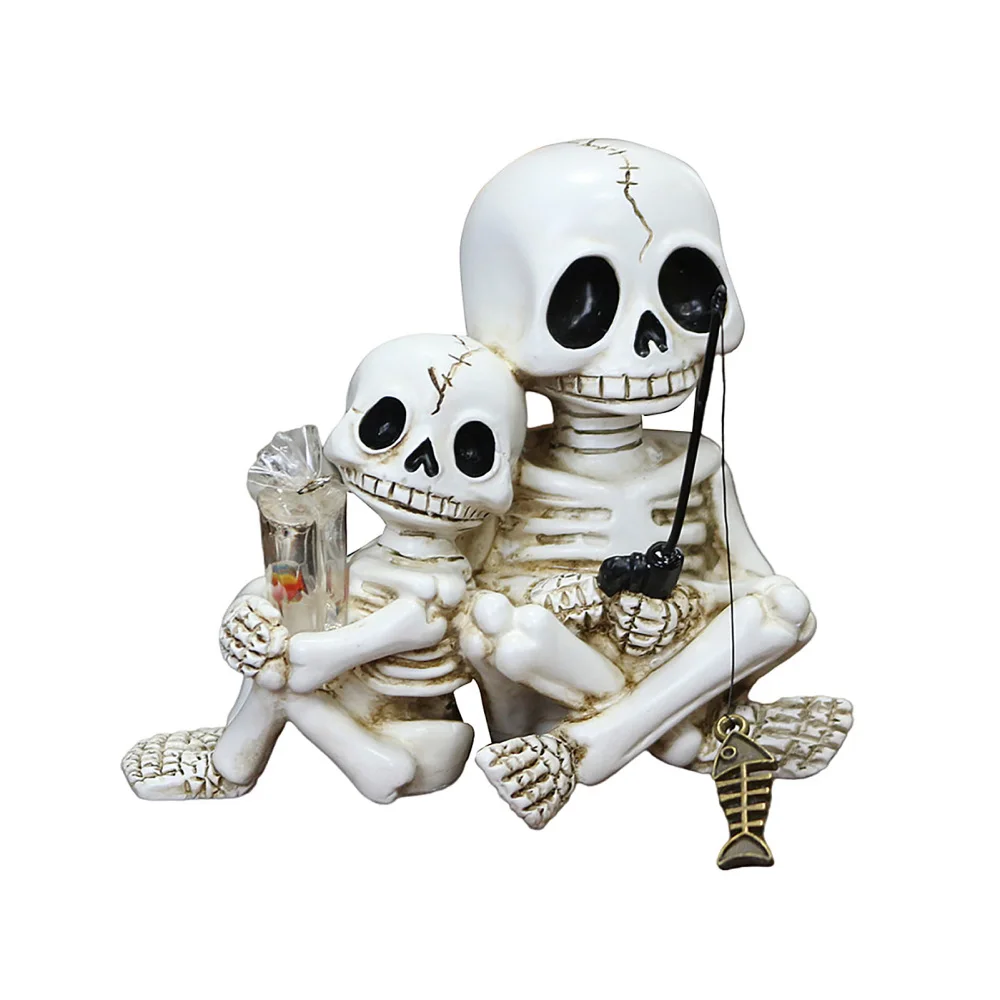 Parent Of Plant - Halloweenowa figurka czaszki rodzic-dziecko, żywiczna doniczka,